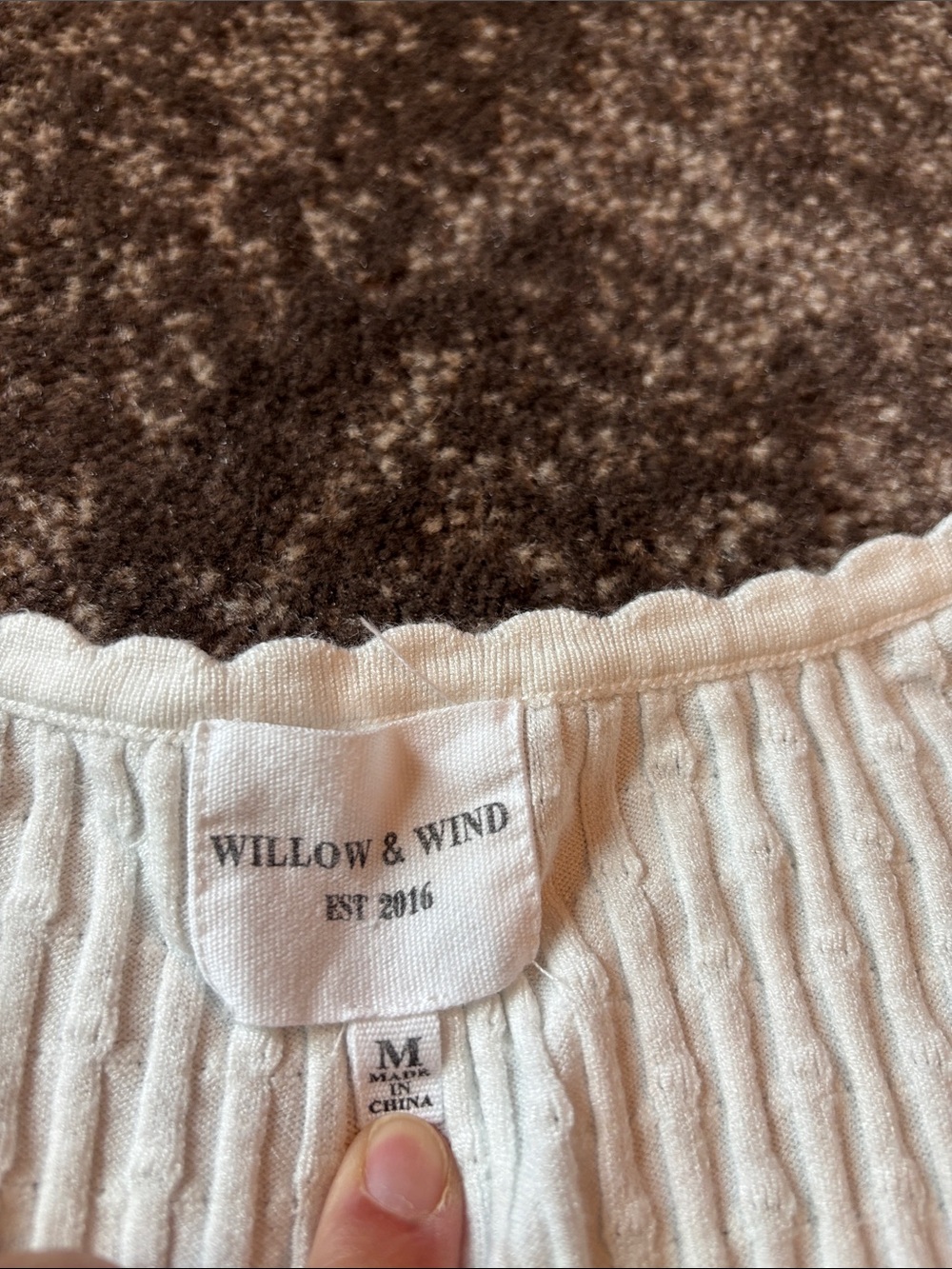 Cream Ribbed Button-Front Cardigan - Picture 2 of 2